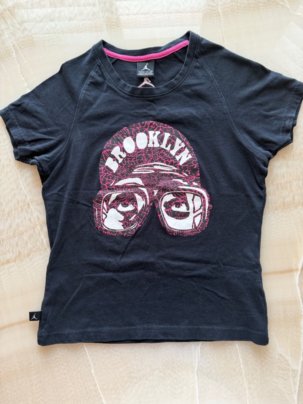 Jordan Rare Vintage Son of Mars Black Tee with Pink Brooklyn Graphic